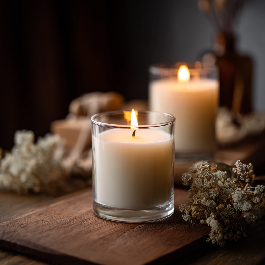 bougie parfumée en verre lueur de soirée